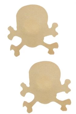 GE Apparel Beige Skull & Crossbones Nipple Pasties
