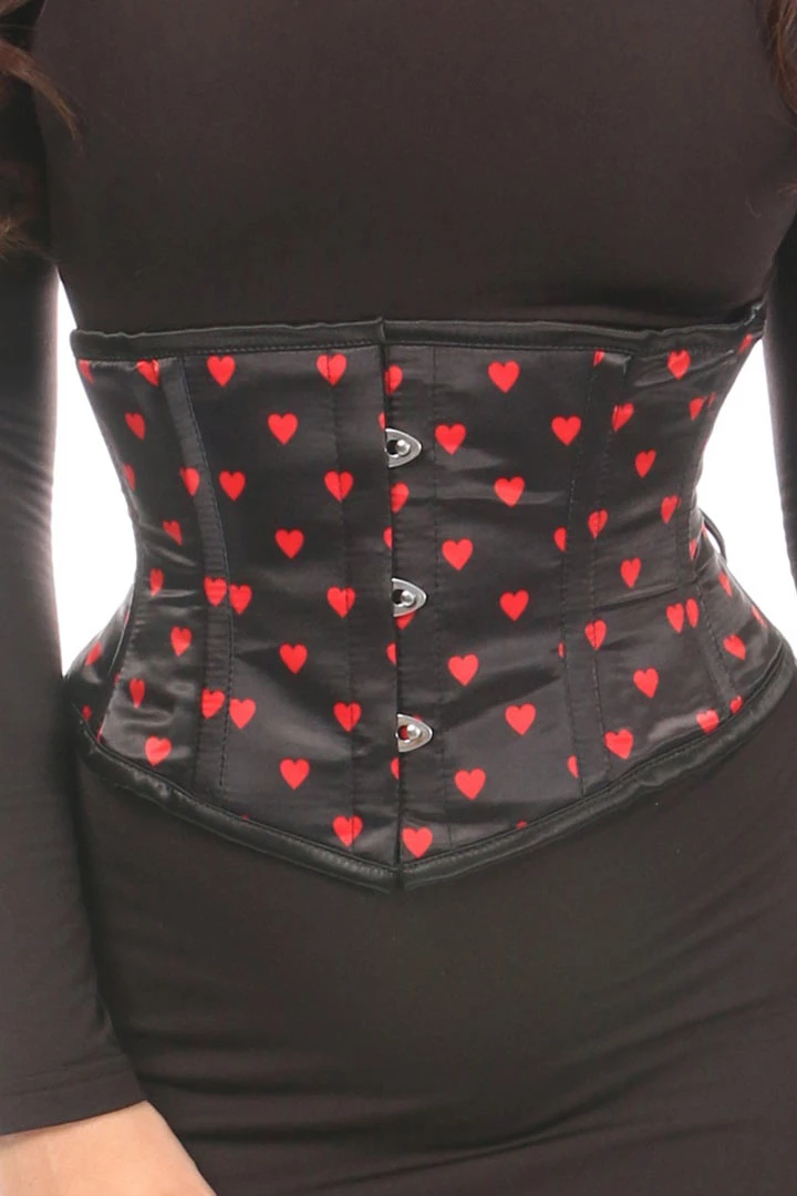 Daisy Corsets Lavish Red Hearts Satin Mini Cincher* Lingerie 5 Daisy Corsets Lavish Red Hearts Satin Mini Cincher* Lingerie