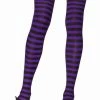 Leg Avenue Black & Purple Nylon Thigh Highs Hosiery