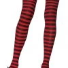 Leg Avenue Black & Red Nylon Thigh Highs