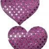 GE Apparel Purple Sequin Heart Nipple Pasties Accessories