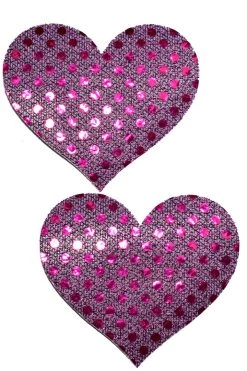 GE Apparel Purple Sequin Heart Nipple Pasties Accessories