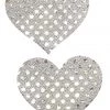 GE Apparel Silver Sequin Heart Nipple Pasties
