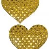 GE Apparel Gold Sequin Heart Nipple Pasties