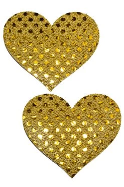 GE Apparel Gold Sequin Heart Nipple Pasties