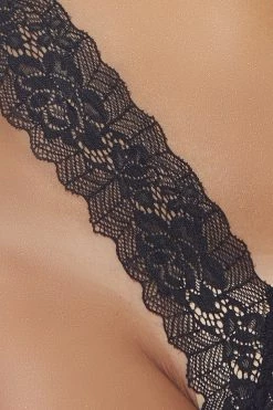 Popsi Lace V Cut Black Crotchless Panty 10 Popsi Lace V Cut Black Crotchless Panty