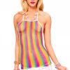 Music Legs Halter Rainbow Stripe Fishnet Dress Bodystocking Lingerie 1 Music Legs Halter Rainbow Stripe Fishnet Dress Bodystocking Lingerie