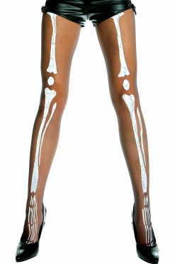 Music Legs Hosiery Skeleton Print Sheer Pantyhose