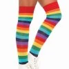Leg Avenue Rainbow Striped Thigh High Socks Rainbow Clothing