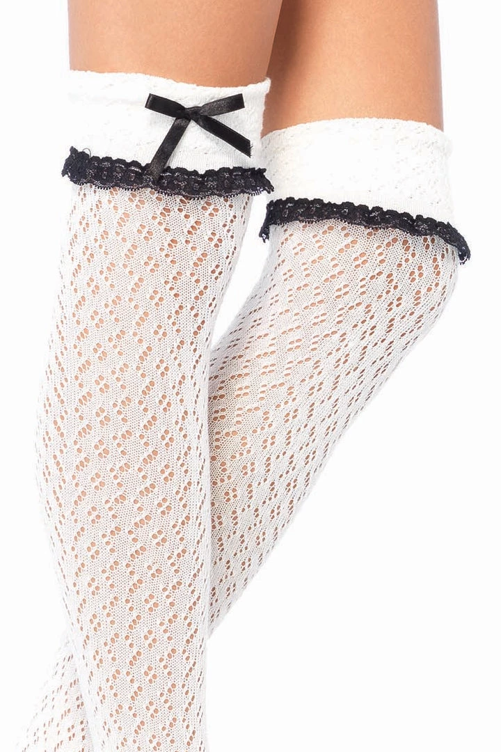 Leg Avenue White Lolita Crochet Thigh High Socks Hosiery 4 Leg Avenue White Lolita Crochet Thigh High Socks Hosiery