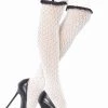 Leg Avenue White Lolita Crochet Thigh High Socks Hosiery