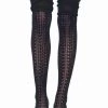 Leg Avenue Hosiery Black Pointelle Thigh High Socks