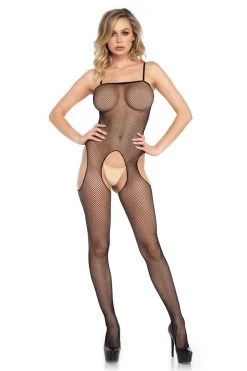Leg Avenue Black Fishnet Suspender Bodystocking Bodystocking Lingerie