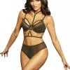 Seven Til Midnight TOP - Laura Olive Mesh Harness Bikini Top