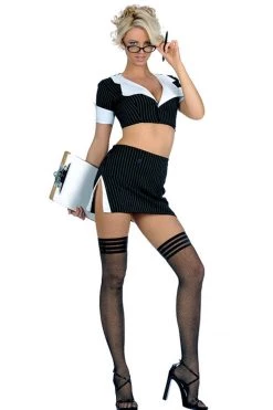 Music Legs School Girl Outfits Sexy Secretary Costume