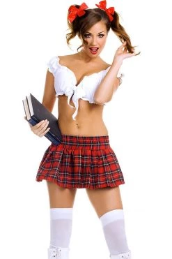 Music Legs College Babe Schoolgirl - Red School Girl Outfits