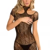 Rene Rofe Cold Shoulder Lace Body Stocking Dress Bodystocking Lingerie 1 Rene Rofe Cold Shoulder Lace Body Stocking Dress Bodystocking Lingerie