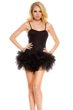 Music Legs Black Stretch Mini Tutu Dress Ravewear