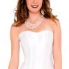 Music Legs White Satin Sweetheart Corset