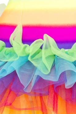 Music Legs Rainbow Stretch Mini Tutu Dress 8 Music Legs Rainbow Stretch Mini Tutu Dress