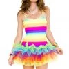 Music Legs Rainbow Stretch Mini Tutu Dress