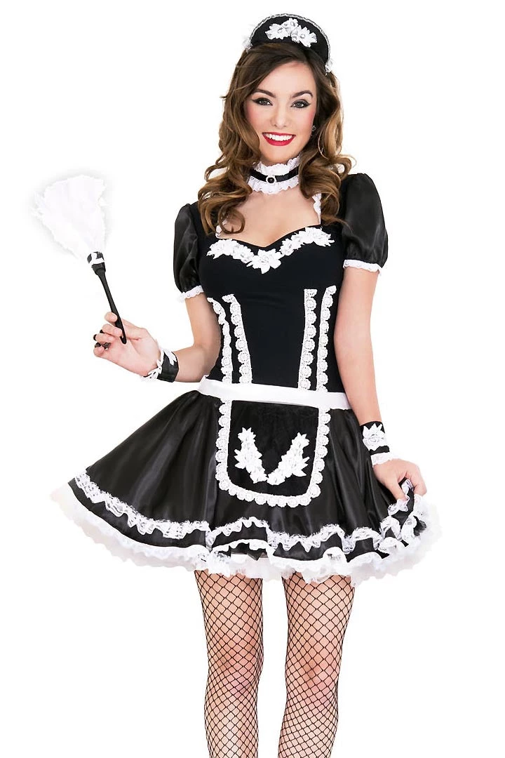 Music Legs Lovely Floral French Maid Costume Costumes 3 Music Legs Lovely Floral French Maid Costume Costumes