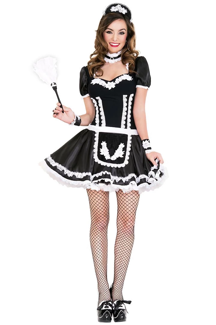 Music Legs Lovely Floral French Maid Costume Costumes 5 Music Legs Lovely Floral French Maid Costume Costumes