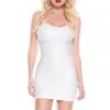 Music Legs Wet Look Spaghetti Strap Dress - White Dancewear