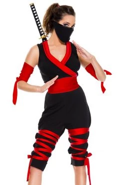 Music Legs Fierce Red Ninja Costume Costumes