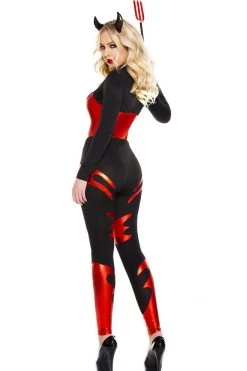Music Legs Costumes Flaming Red Devil