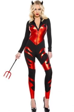 Music Legs Costumes Flaming Red Devil
