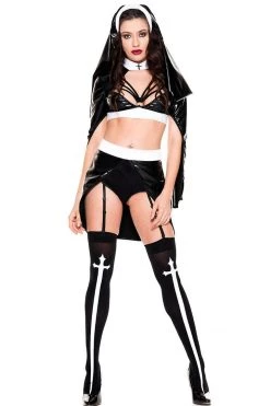 Music Legs Deviate Dominatrix Nun Costume Costumes