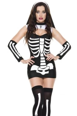 Music Legs 'No Bones About It' Nun Costume Costumes
