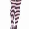 Leg Avenue Black & Baby Pink Striped Pantyhose