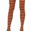 Leg Avenue Black & Orange Striped Pantyhose