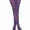 Leg Avenue Black & Purple Striped Pantyhose Hosiery 2 Leg Avenue Black & Purple Striped Pantyhose Hosiery