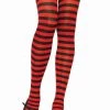 Leg Avenue Black & Red Striped Pantyhose Hosiery