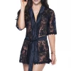 Mapale What's Hot Black Lace & Satin Robe