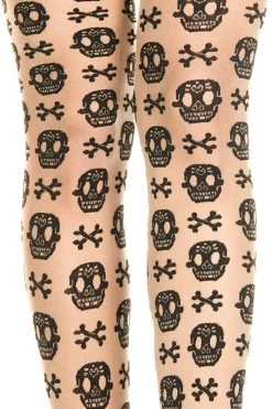 Music Legs Skull And Crossbones Pantyhose