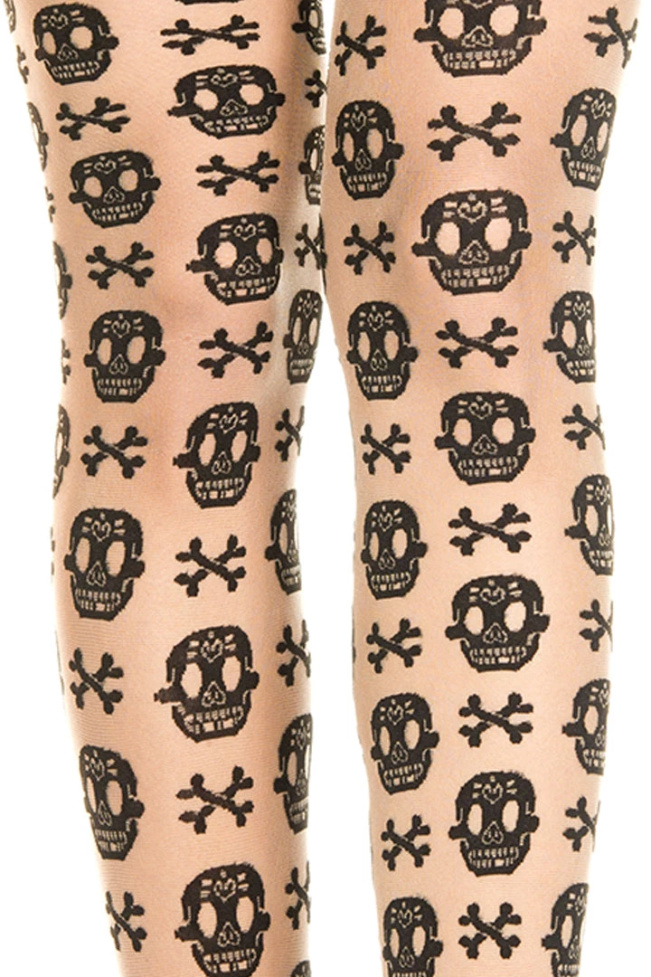 Music Legs Skull And Crossbones Pantyhose 4 Music Legs Skull And Crossbones Pantyhose