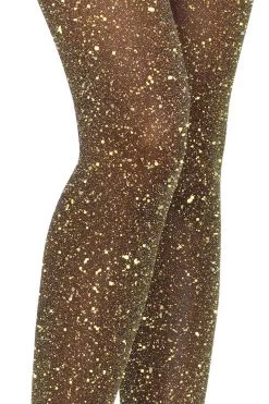 Leg Avenue Black & Gold Lurex Shimmer Tights