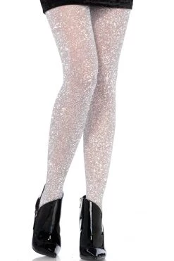 Leg Avenue Hosiery Silver Lurex Shimmer Tights