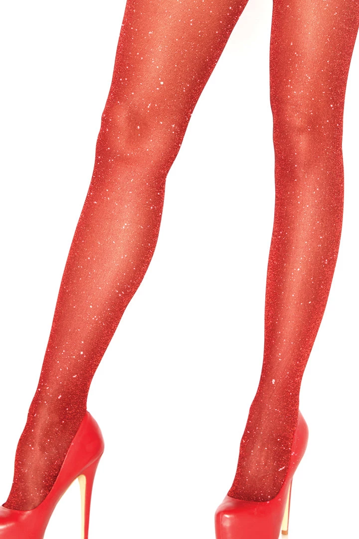 Leg Avenue Red Lurex Shimmer Tights Hosiery 4 Leg Avenue Red Lurex Shimmer Tights Hosiery