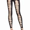 Leg Avenue Shredded Back Opaque Footless Tights