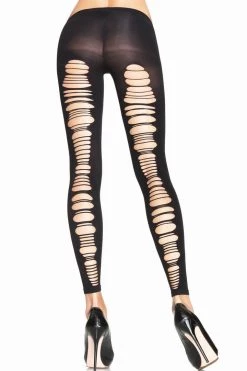 Leg Avenue Shredded Back Opaque Footless Tights