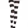 Music Legs Hosiery Black & White Wide Striped Pantyhose