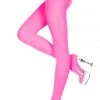 Music Legs Neon Pink Opaque Tights 1 Music Legs Neon Pink Opaque Tights