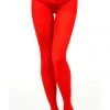Music Legs Red Opaque Tights Hosiery