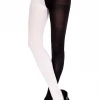 Music Legs Black & White Opaque Jester Pantyhose Hosiery 1 Music Legs Black & White Opaque Jester Pantyhose Hosiery