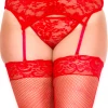 Music Legs Red Lace Garter Belt & G-String